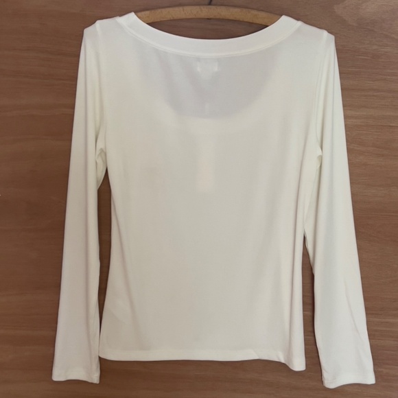 NWT L'AGENCE JOANNA off white ribbed long sleeve tee size M boat neck modal USA - Picture 6 of 6